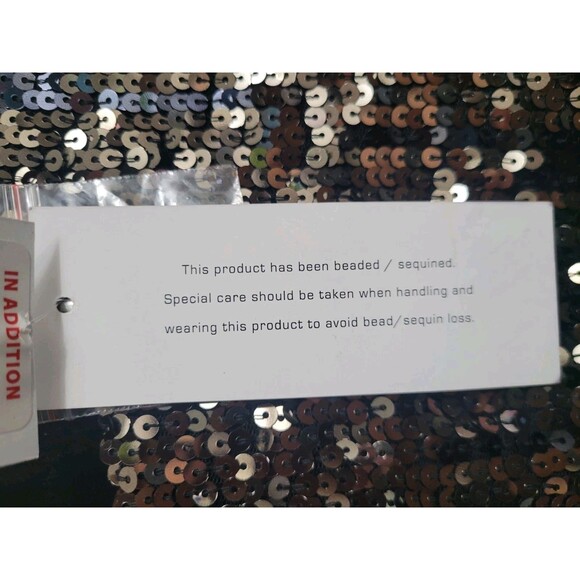 French Connection Sequin Ombre Mini Dress NWT Silver Black Cutout Waist Size 2 - Picture 4 of 10